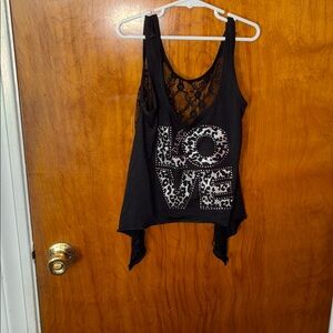 Black Lace Kids Dance Costume Top